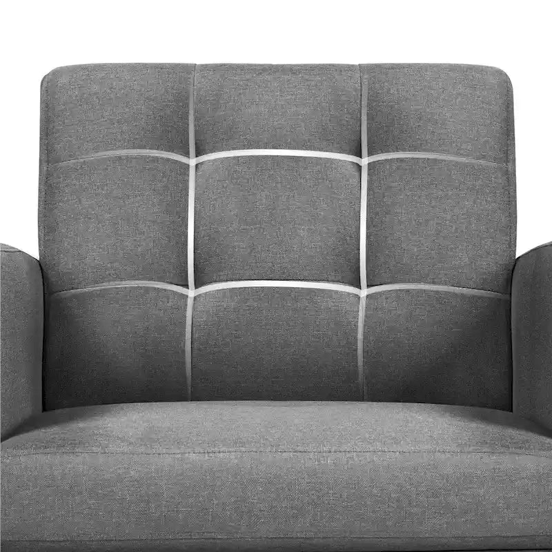 Mid Century Modern Fabric Accent Arm Chair with Rubber Wood Legs