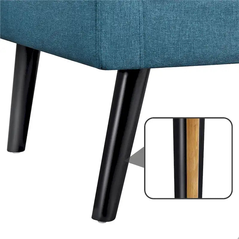 Mid Century Modern Fabric Accent Arm Chair with Rubber Wood Legs