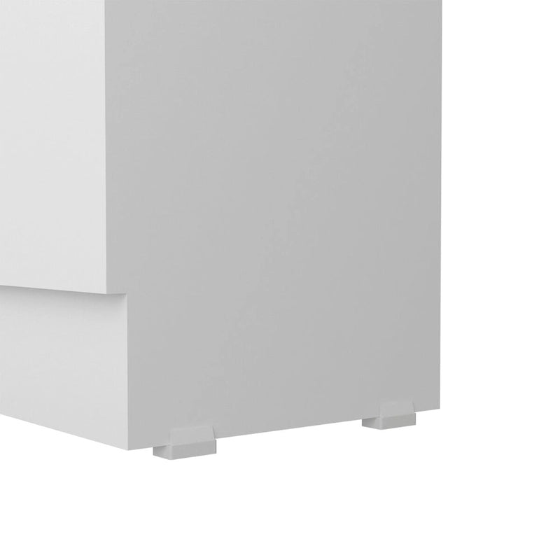 Tall Double Door Storage Cabinet with 5 Shelves, White