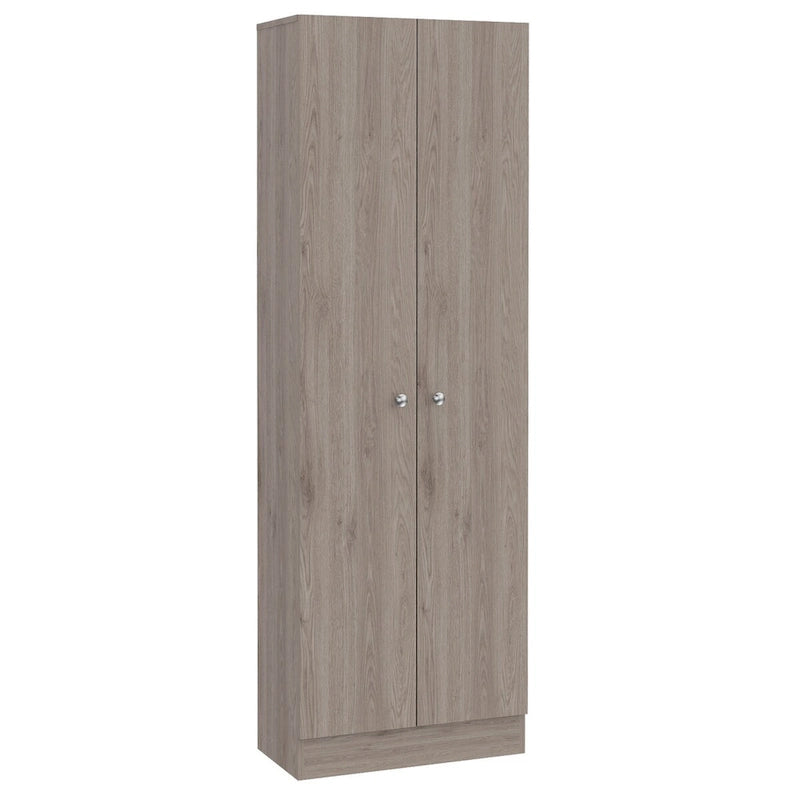 Tall Double Door Storage Cabinet with 5 Shelves, White
