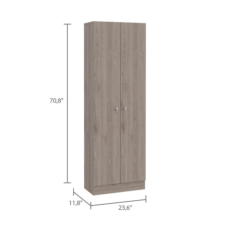 Tall Double Door Storage Cabinet with 5 Shelves, White
