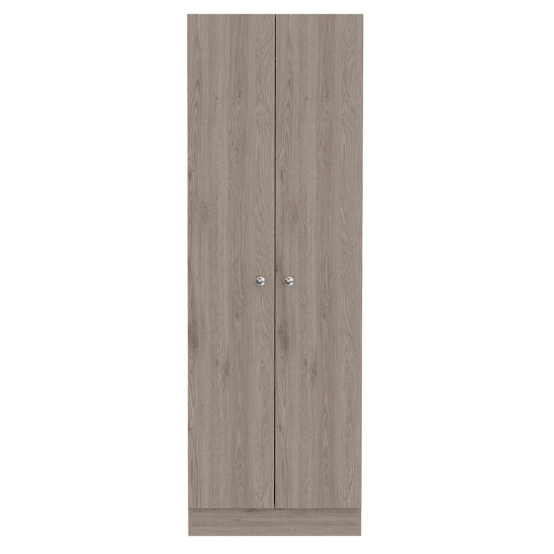 Tall Double Door Storage Cabinet with 5 Shelves, White