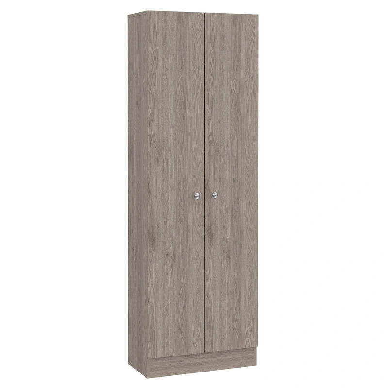 Tall Double Door Storage Cabinet with 5 Shelves, White