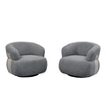 33W 360° Swivel Modern Barrel Accent Chair, Set of 2