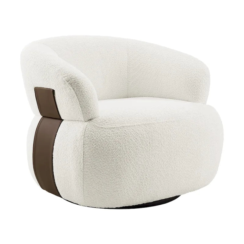 33W 360° Swivel Modern Barrel Accent Chair, Set of 2