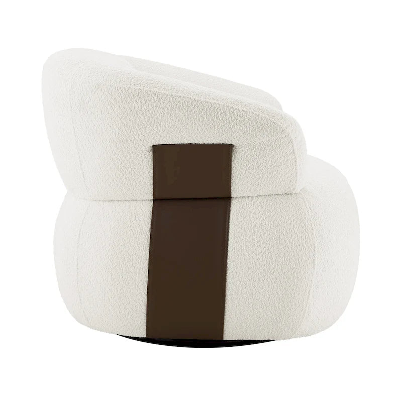 33W 360° Swivel Modern Barrel Accent Chair, Set of 2