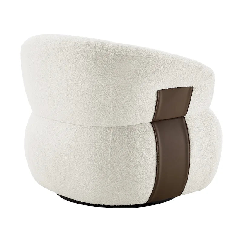 33W 360° Swivel Modern Barrel Accent Chair, Set of 2