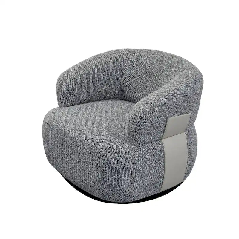 33W 360° Swivel Modern Barrel Accent Chair, Set of 2