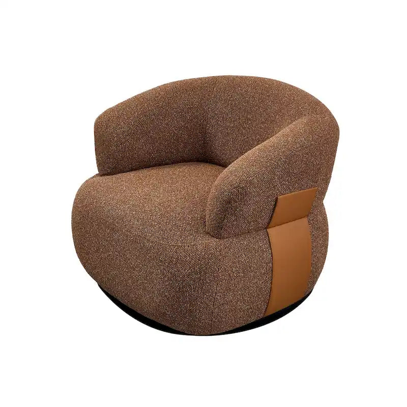 33W 360° Swivel Modern Barrel Accent Chair, Set of 2