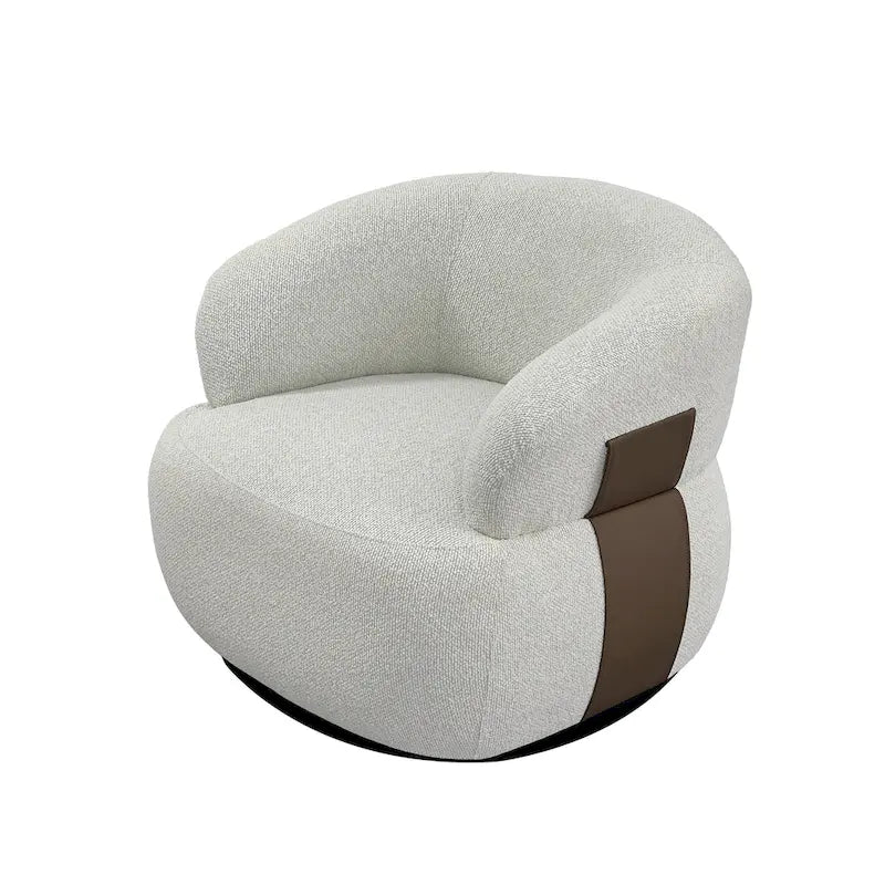 33W 360° Swivel Modern Barrel Accent Chair, Set of 2