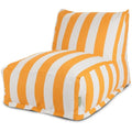 Indoor Outdoor Yellow Vertical Stripe Bean Bag Chair Lounger, 36"L x 27"W x 24"H