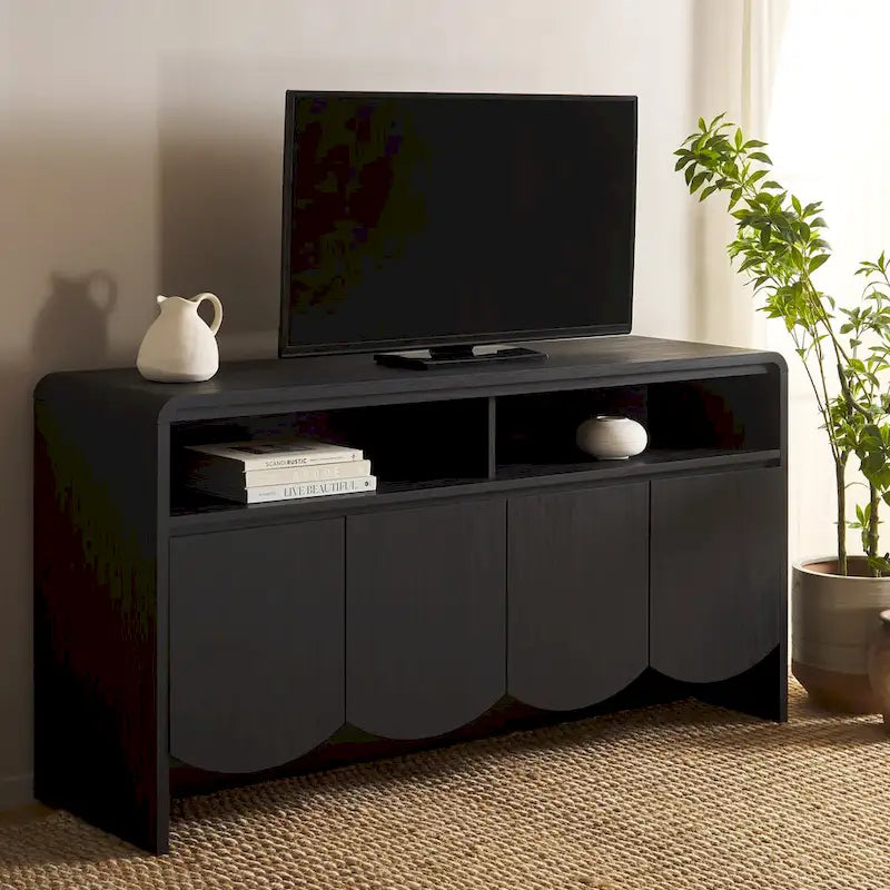 4-Door 2-Shelf Sideboard Media Stand, 61"W x 18"D x 32"H