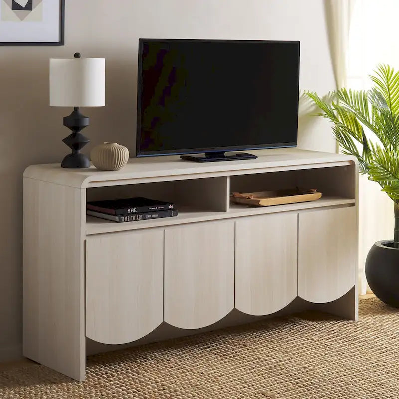 4-Door 2-Shelf Sideboard Media Stand, 61"W x 18"D x 32"H