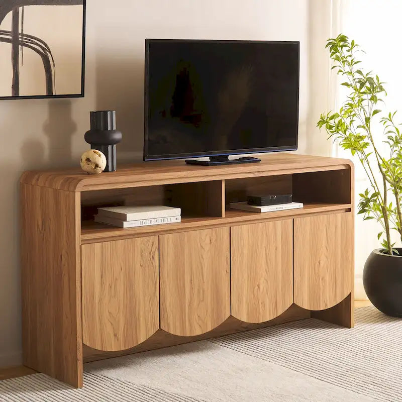 4-Door 2-Shelf Sideboard Media Stand, 61"W x 18"D x 32"H