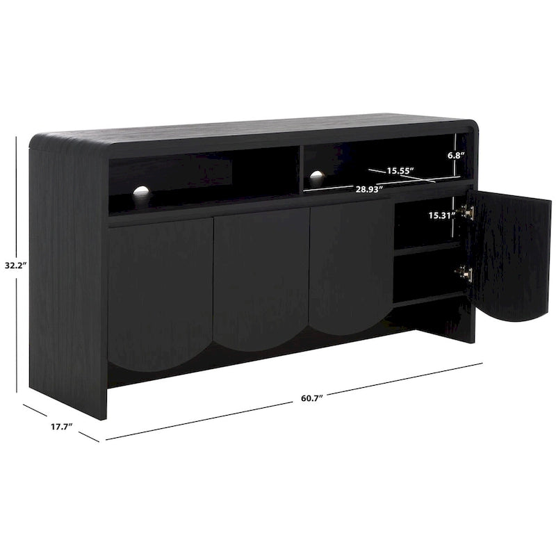 4-Door 2-Shelf Sideboard Media Stand, 61"W x 18"D x 32"H
